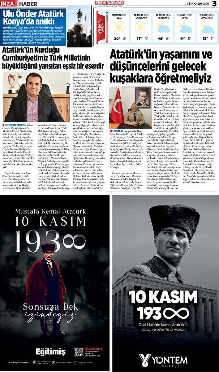 Konya İmza E-GAZETE  (11 / 17 Kasım 2025) 3