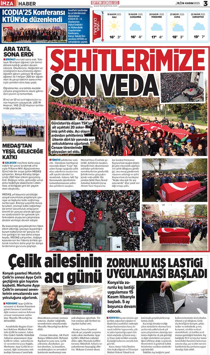 Konya İmza E-GAZETE (18 / 24 Kasım 2025) 3