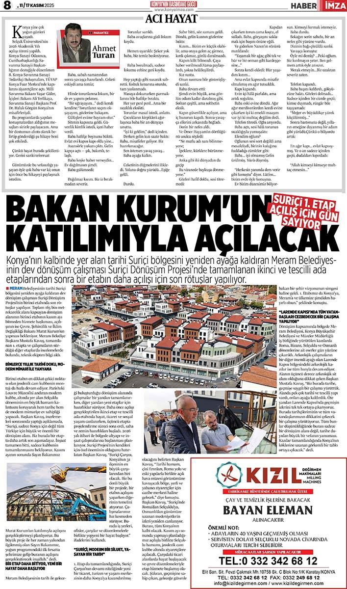 Konya İmza E-GAZETE  (11 / 17 Kasım 2025) 8