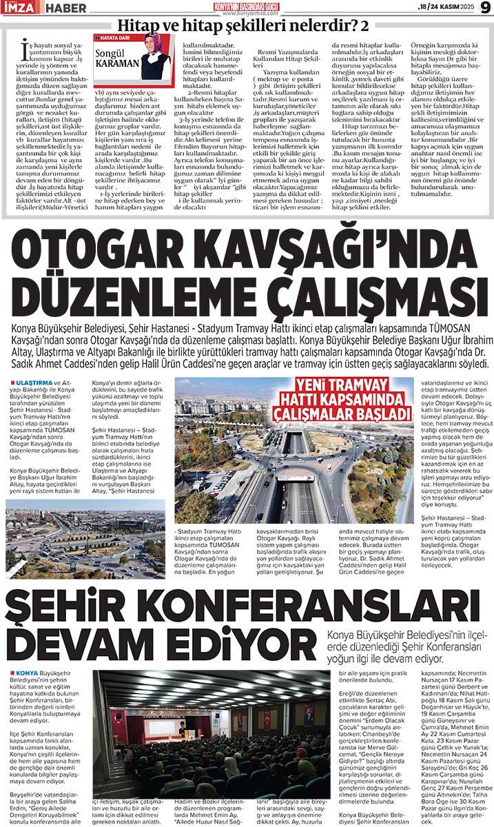 Konya İmza E-GAZETE (18 / 24 Kasım 2025) 9