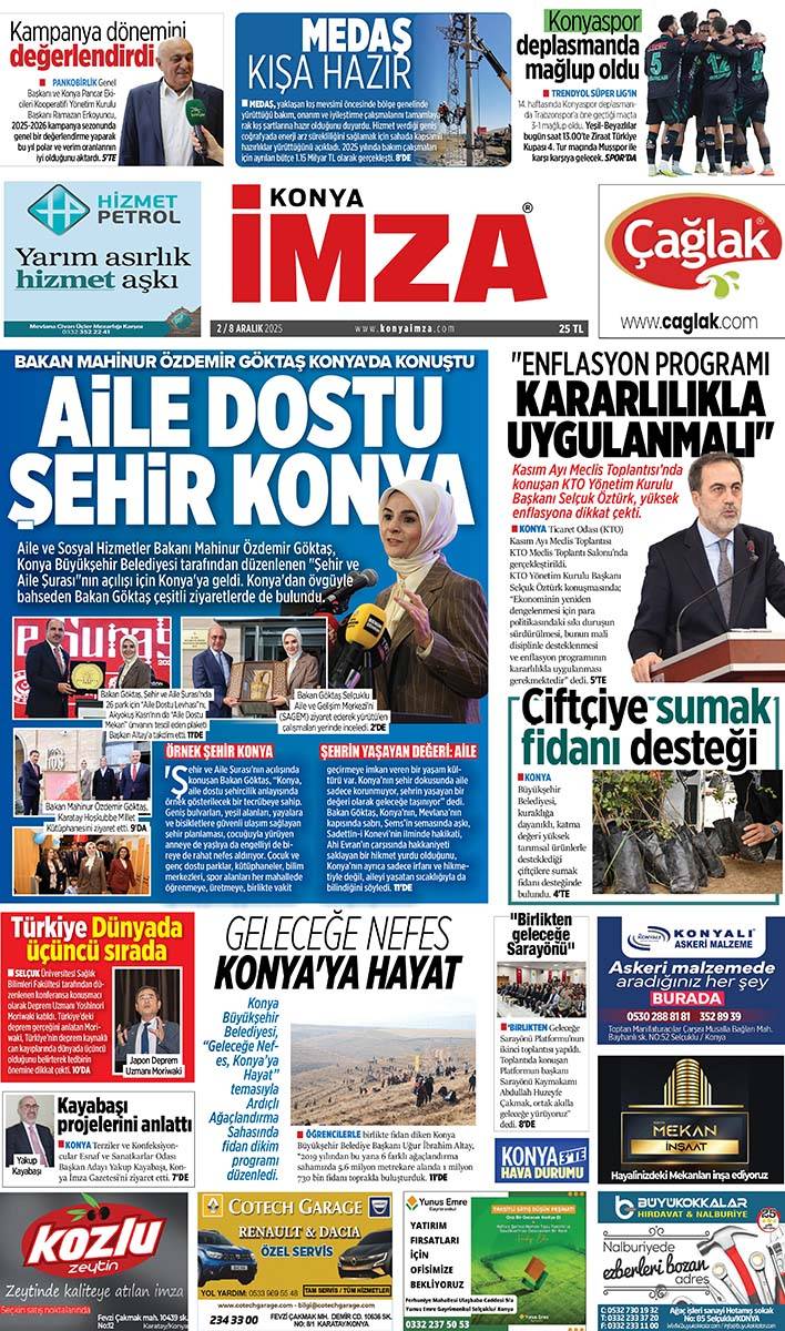 Konya İmza E-GAZETE (2 / 8 Aralık 2025) 1