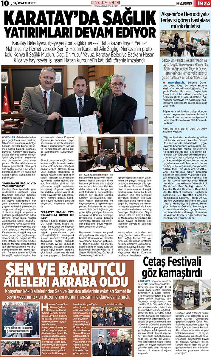 Konya İmza E-GAZETE (16 / 22 Aralık 2025) 10