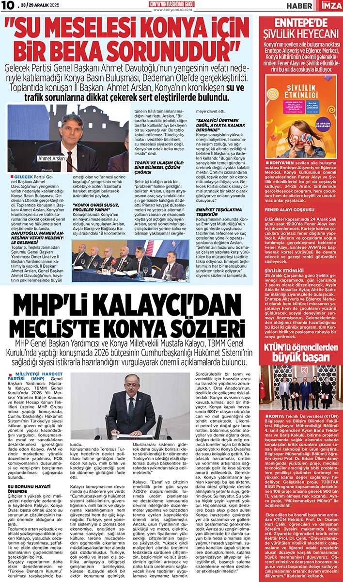 Konya İmza E-GAZETE (23 / 29 Aralık 2025) 10