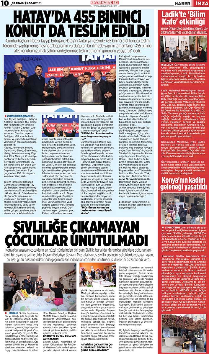 Konya İmza E-GAZETE (30 Aralık 2025 - 5 Ocak 2026) 10