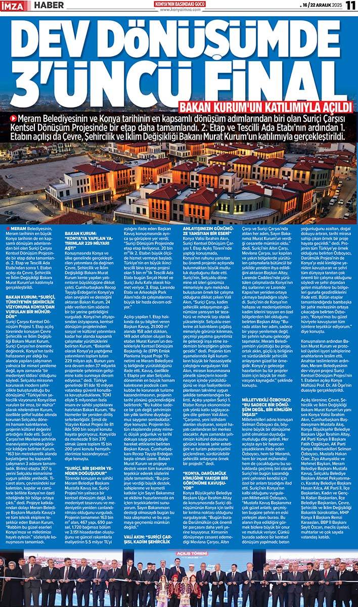 Konya İmza E-GAZETE (16 / 22 Aralık 2025) 11