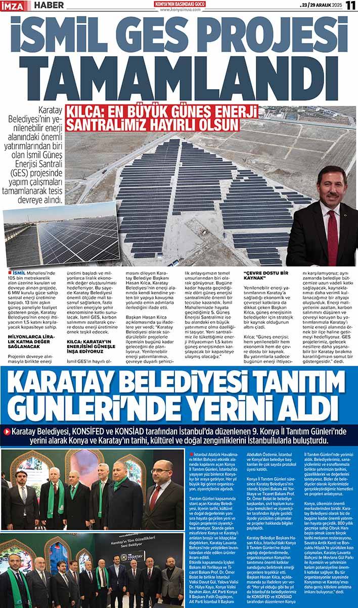 Konya İmza E-GAZETE (23 / 29 Aralık 2025) 11