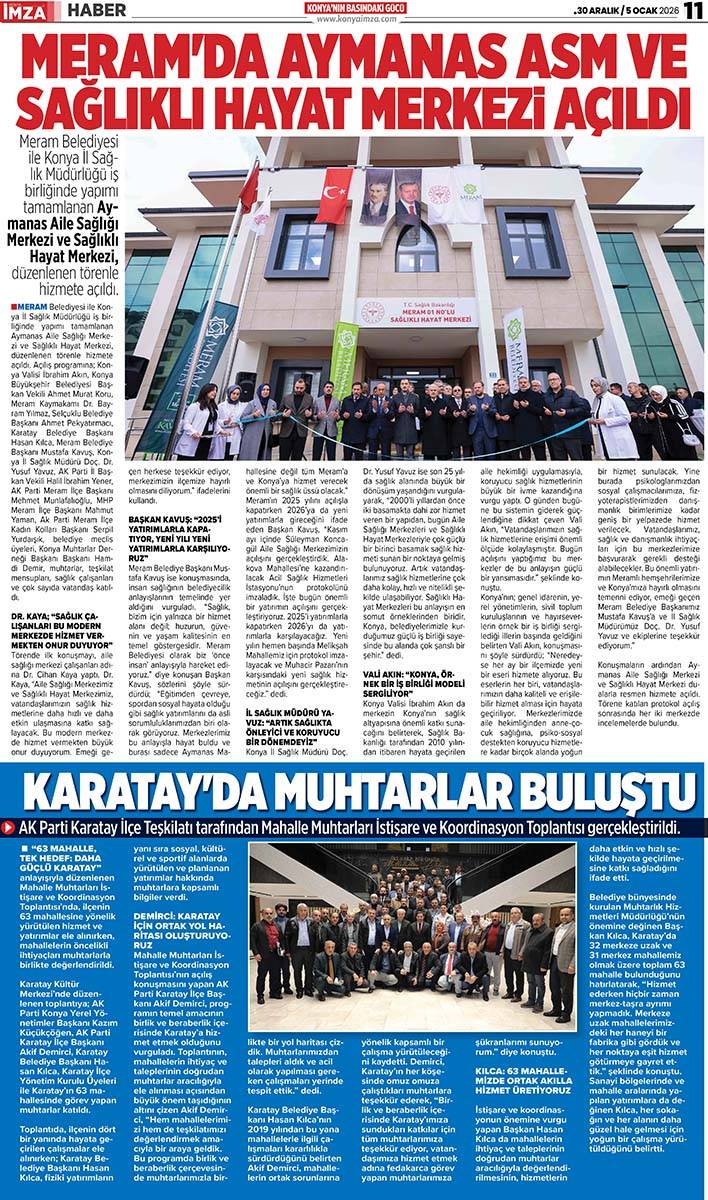 Konya İmza E-GAZETE (30 Aralık 2025 - 5 Ocak 2026) 11