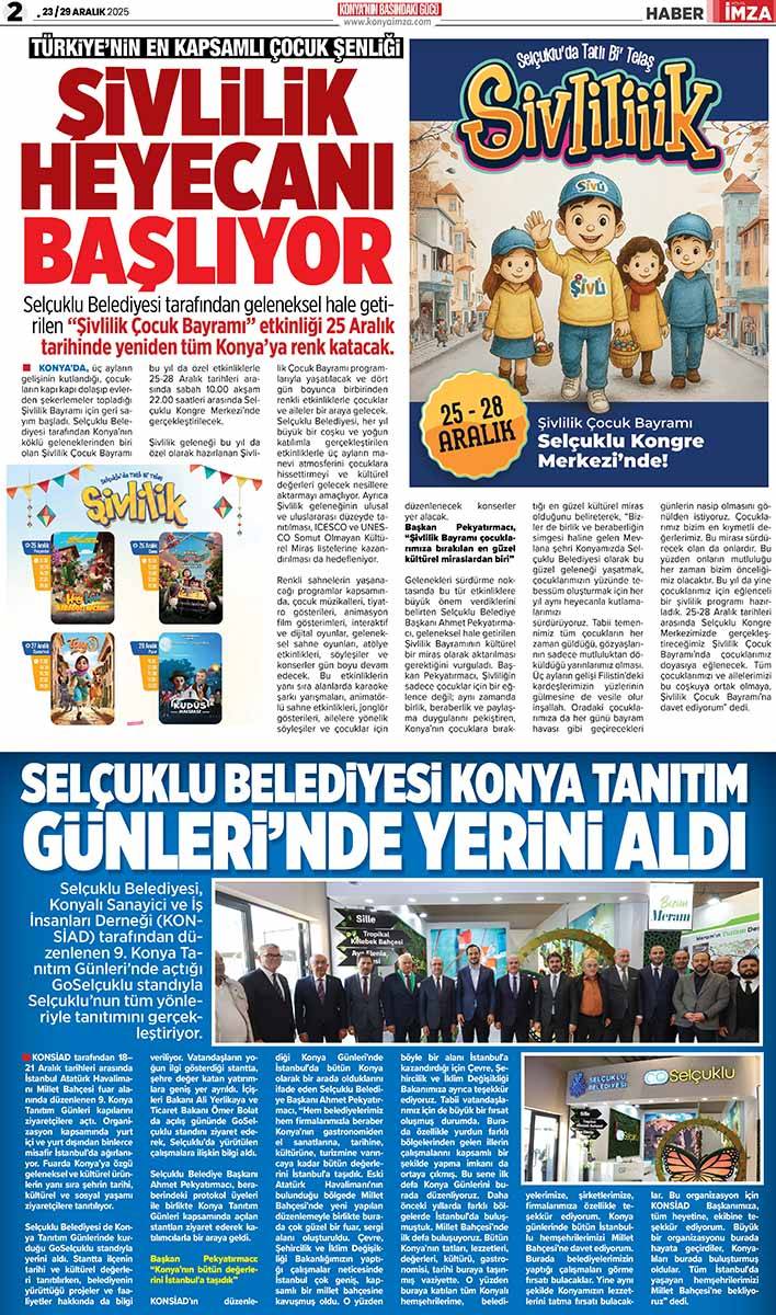 Konya İmza E-GAZETE (23 / 29 Aralık 2025) 2