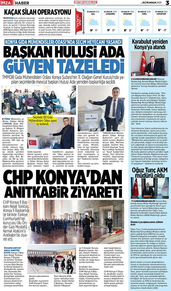 Konya İmza E-GAZETE (23 / 29 Aralık 2025) 3