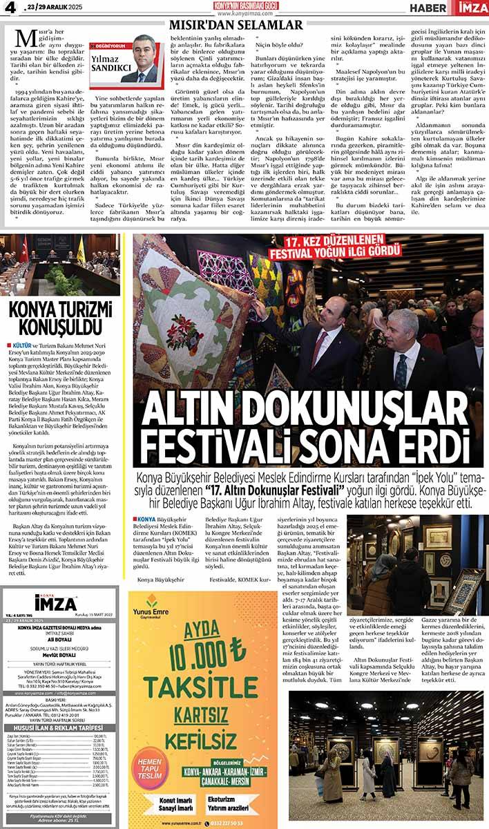 Konya İmza E-GAZETE (23 / 29 Aralık 2025) 4