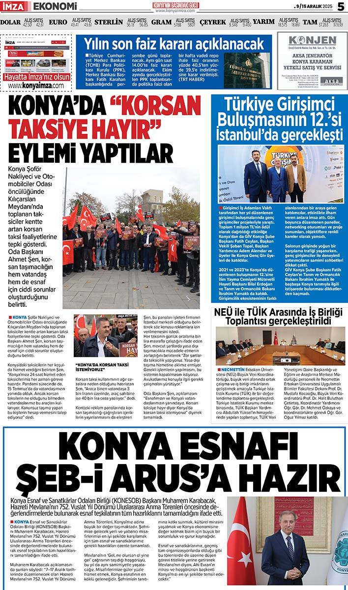 Konya İmza E-GAZETE (9 / 15 Aralık 2025) 5