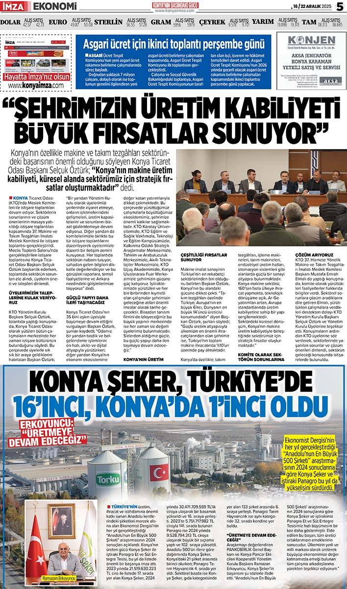Konya İmza E-GAZETE (16 / 22 Aralık 2025) 5
