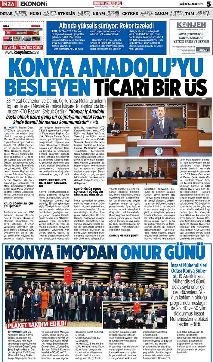 Konya İmza E-GAZETE (23 / 29 Aralık 2025) 5