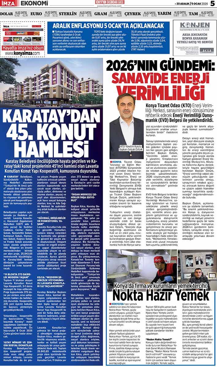 Konya İmza E-GAZETE (30 Aralık 2025 - 5 Ocak 2026) 5