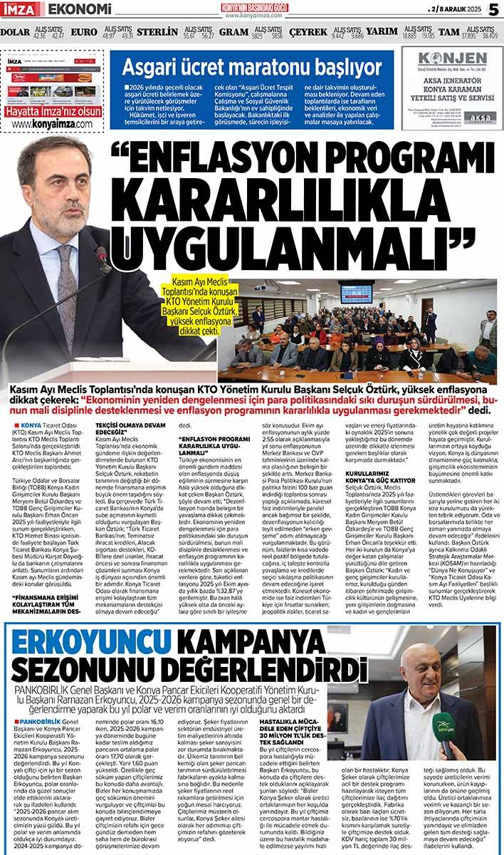 Konya İmza E-GAZETE (2 / 8 Aralık 2025) 5