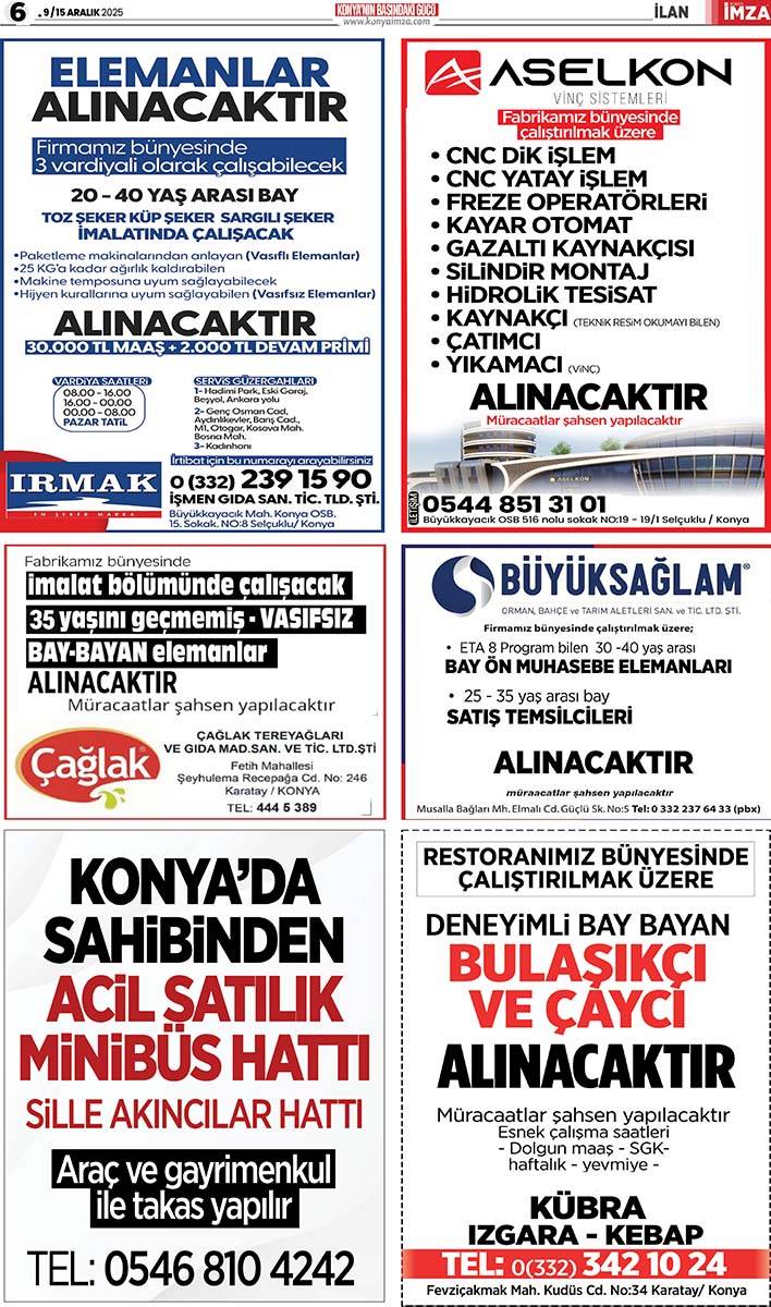 Konya İmza E-GAZETE (16 / 22 Aralık 2025) 6