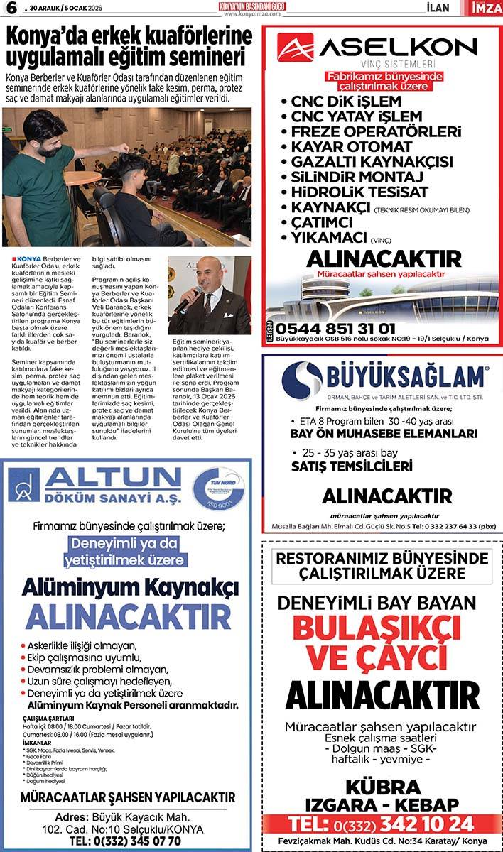 Konya İmza E-GAZETE (30 Aralık 2025 - 5 Ocak 2026) 6