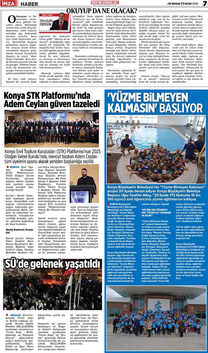 Konya İmza E-GAZETE (30 Aralık 2025 - 5 Ocak 2026) 7