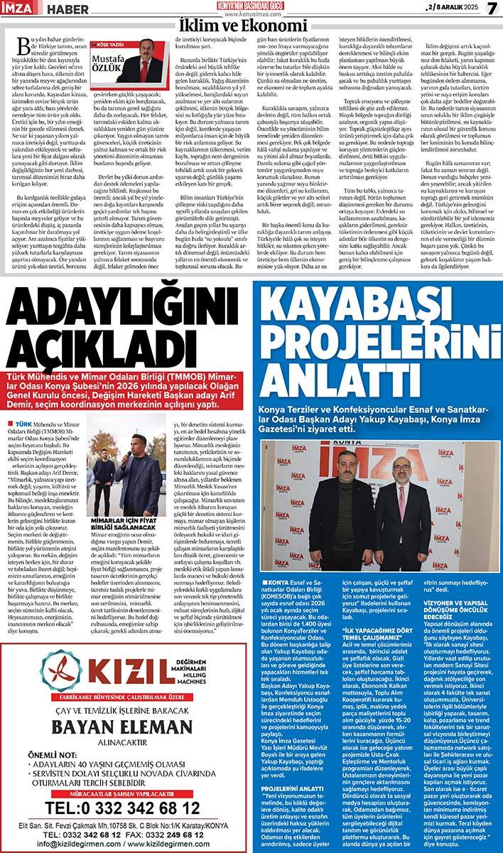 Konya İmza E-GAZETE (2 / 8 Aralık 2025) 7