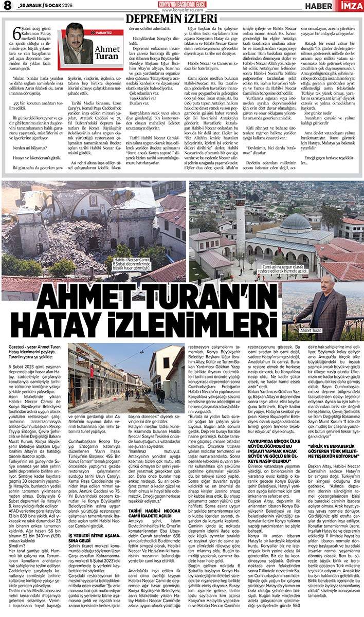 Konya İmza E-GAZETE (30 Aralık 2025 - 5 Ocak 2026) 8