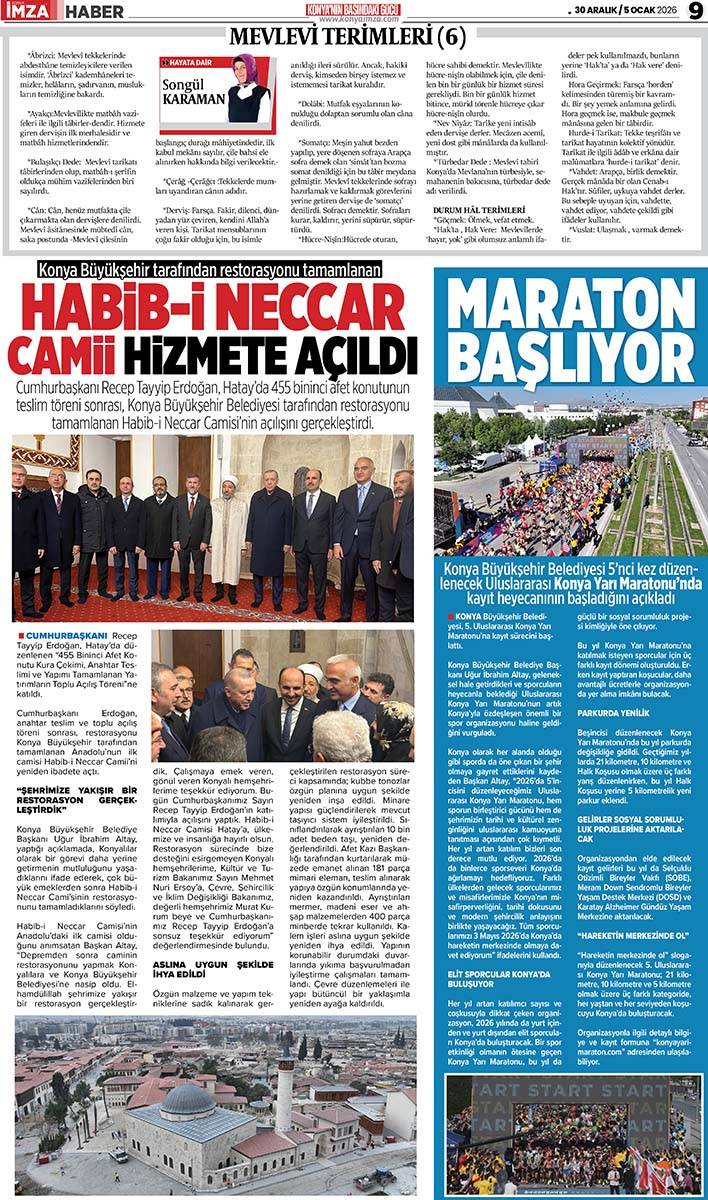 Konya İmza E-GAZETE (30 Aralık 2025 - 5 Ocak 2026) 9