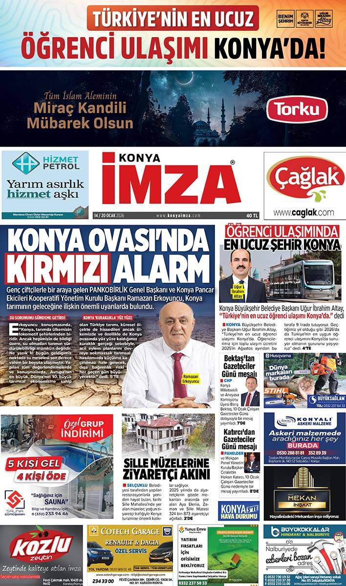 Konya İmza E-GAZETE (14 / 20 Ocak 2026) 1