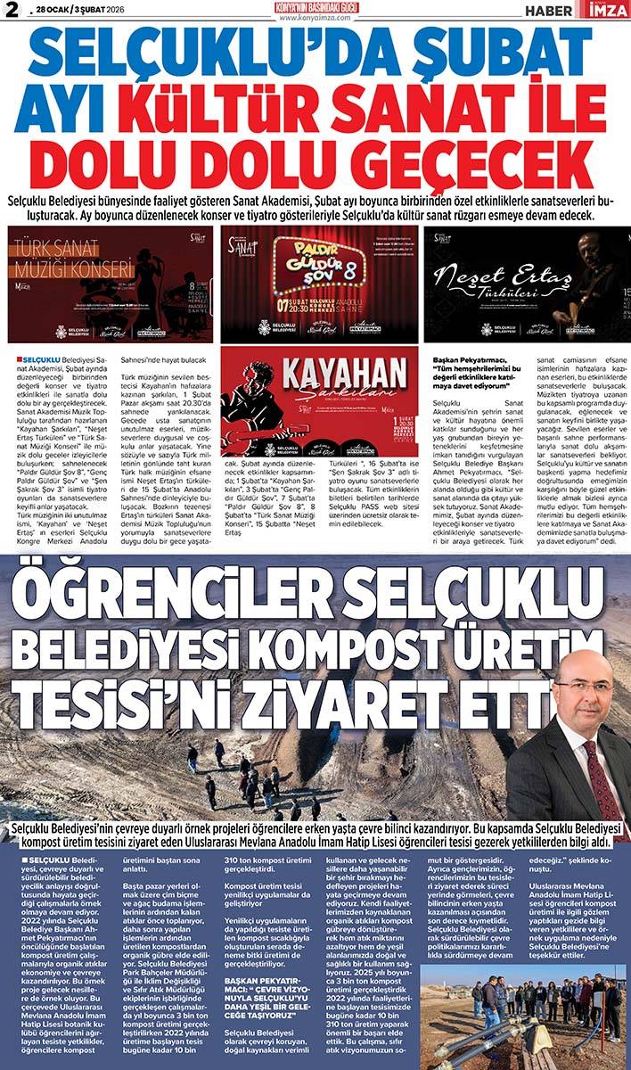 Konya İmza E-GAZETE (28 Ocak / 3 Şubat 2026) 2