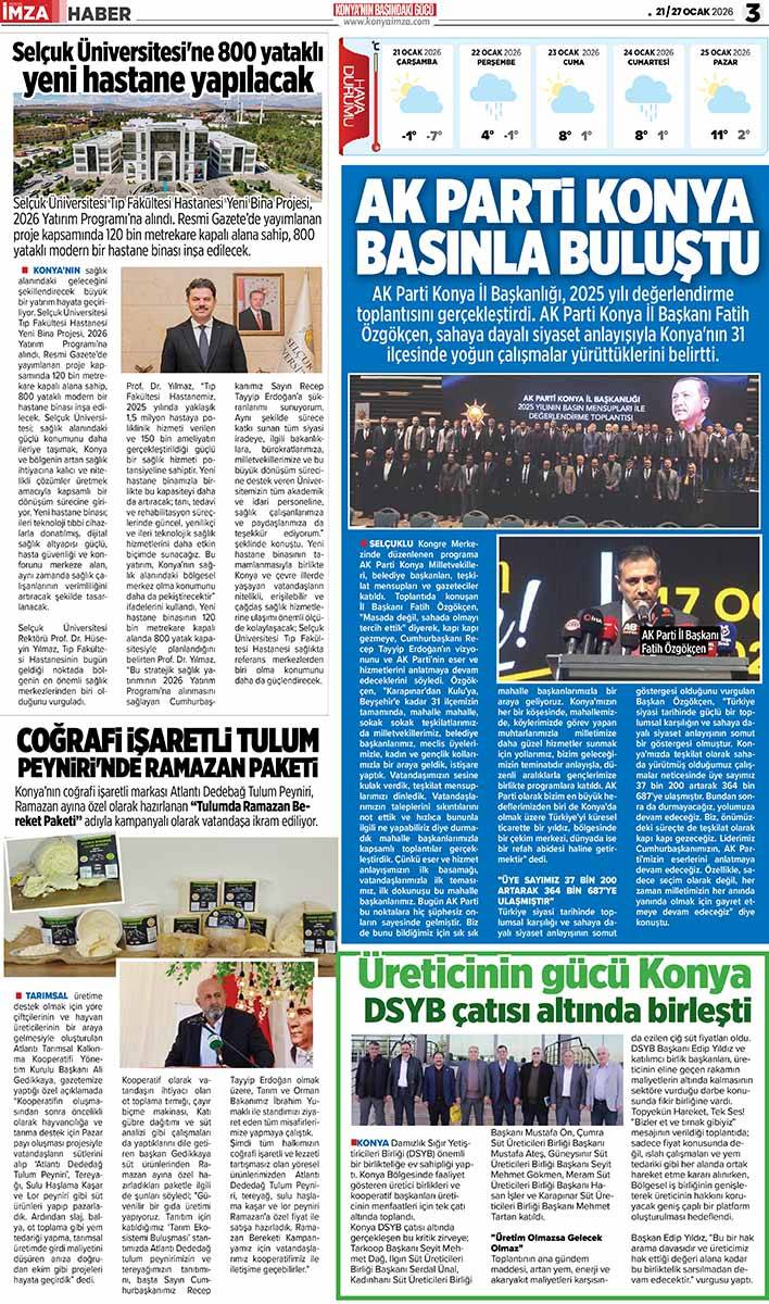 Konya İmza E-GAZETE (21 / 27 Ocak 2026) 3