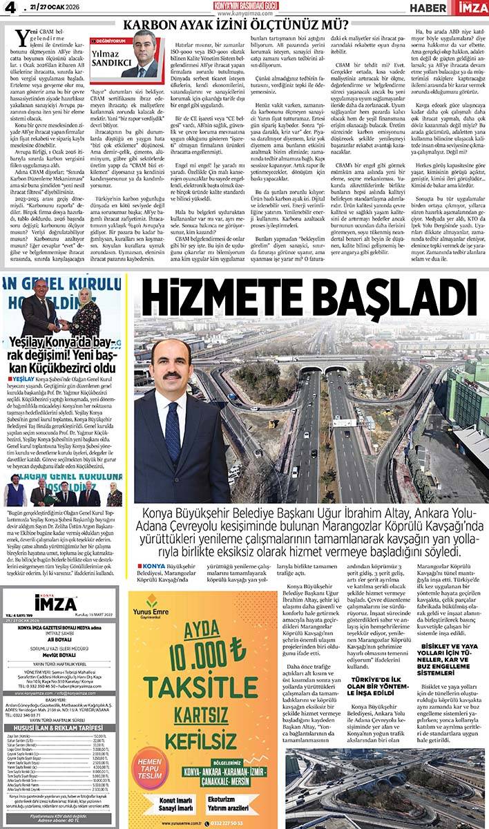 Konya İmza E-GAZETE (21 / 27 Ocak 2026) 4