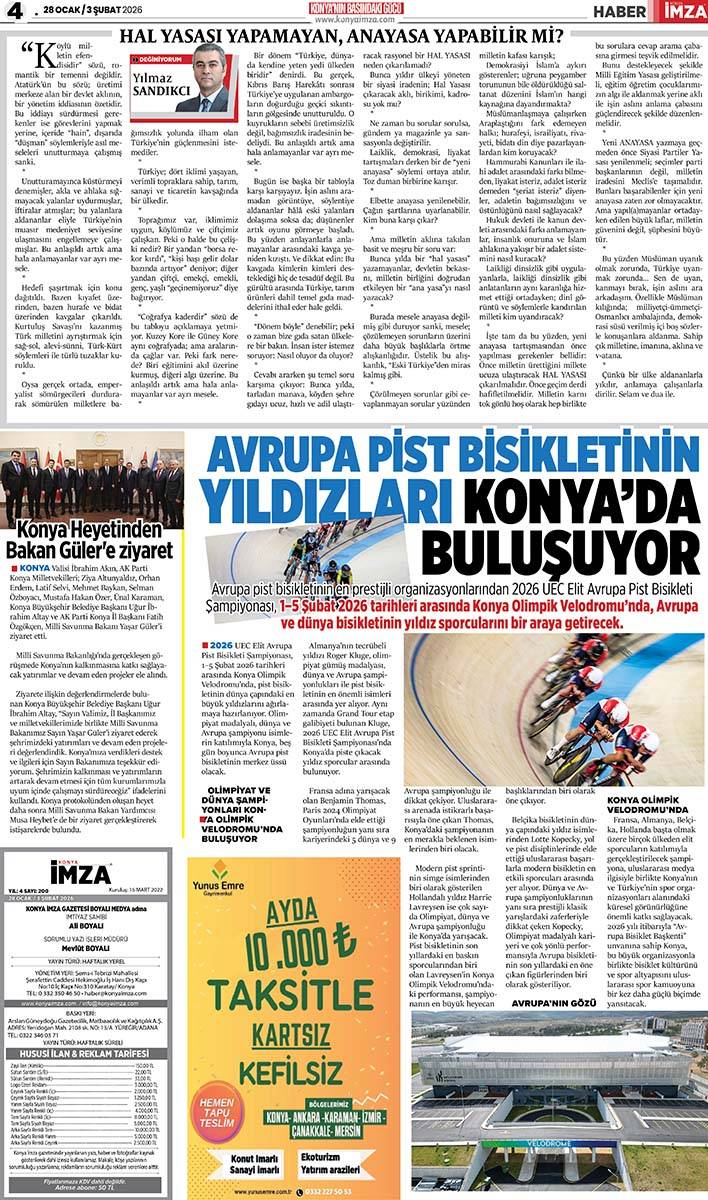 Konya İmza E-GAZETE (28 Ocak / 3 Şubat 2026) 4