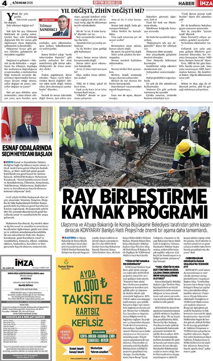Konya İmza E-GAZETE (6 / 12 Ocak 2026) 4