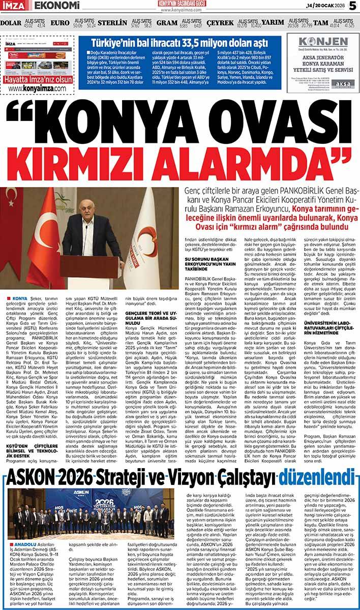 Konya İmza E-GAZETE (14 / 20 Ocak 2026) 5