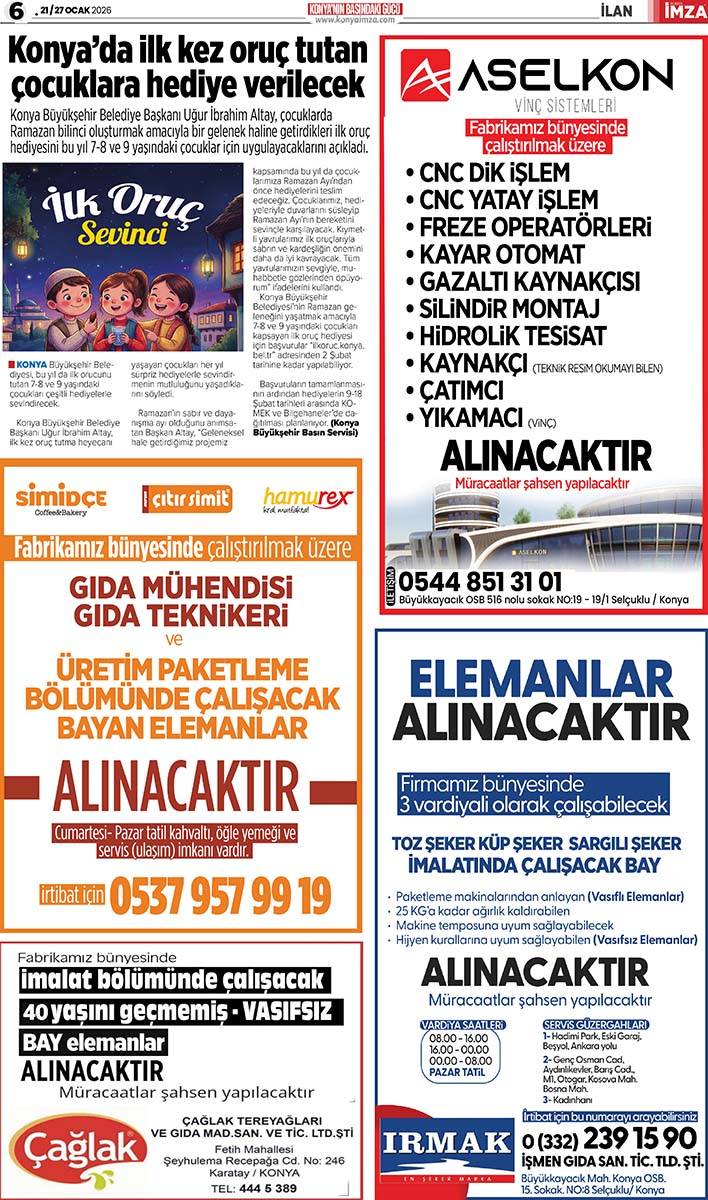 Konya İmza E-GAZETE (21 / 27 Ocak 2026) 6