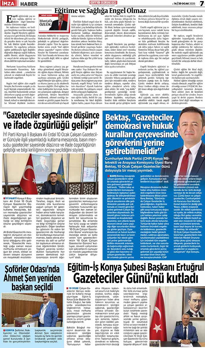 Konya İmza E-GAZETE (14 / 20 Ocak 2026) 7