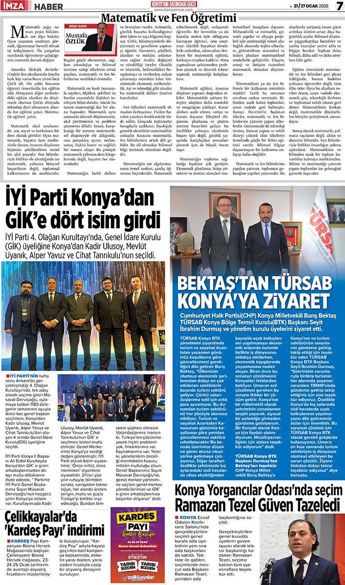 Konya İmza E-GAZETE (21 / 27 Ocak 2026) 7