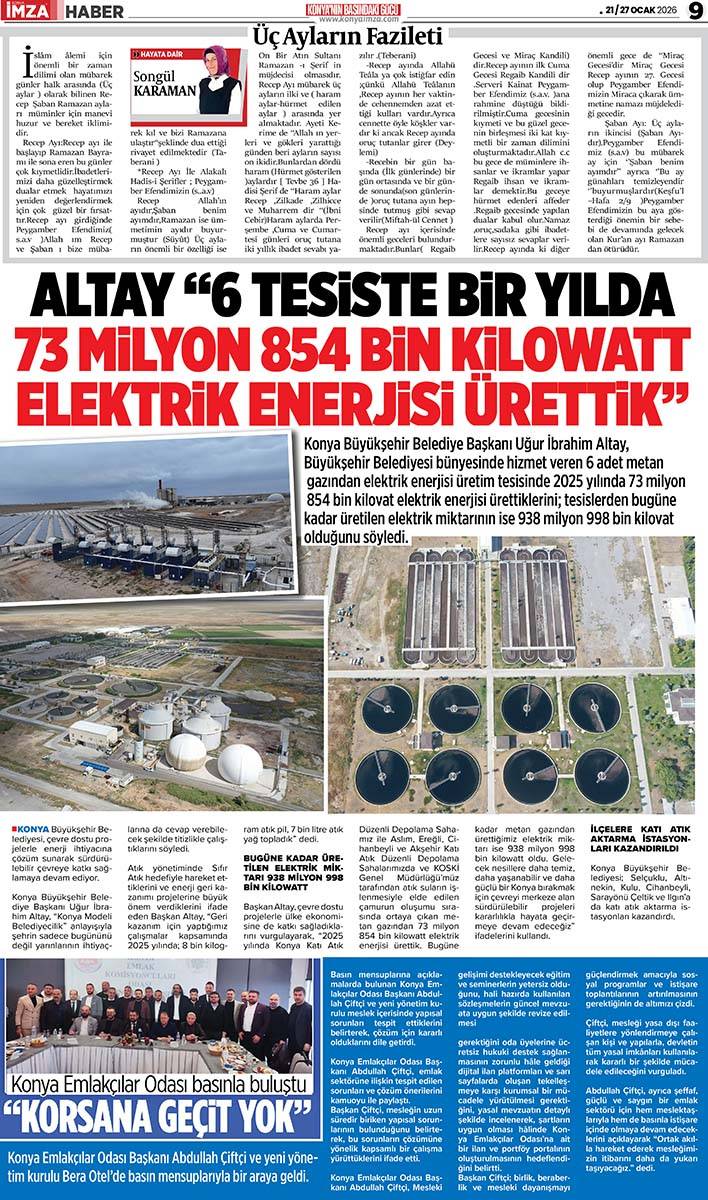 Konya İmza E-GAZETE (21 / 27 Ocak 2026) 9