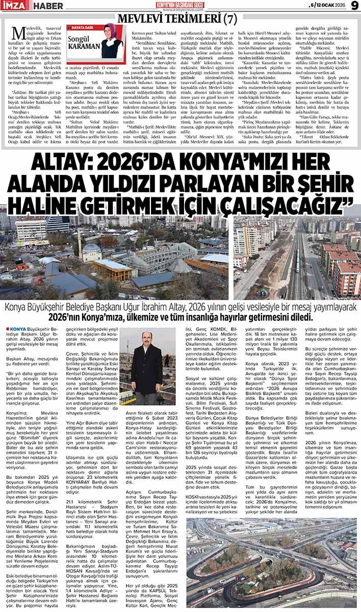 Konya İmza E-GAZETE (6 / 12 Ocak 2026) 9