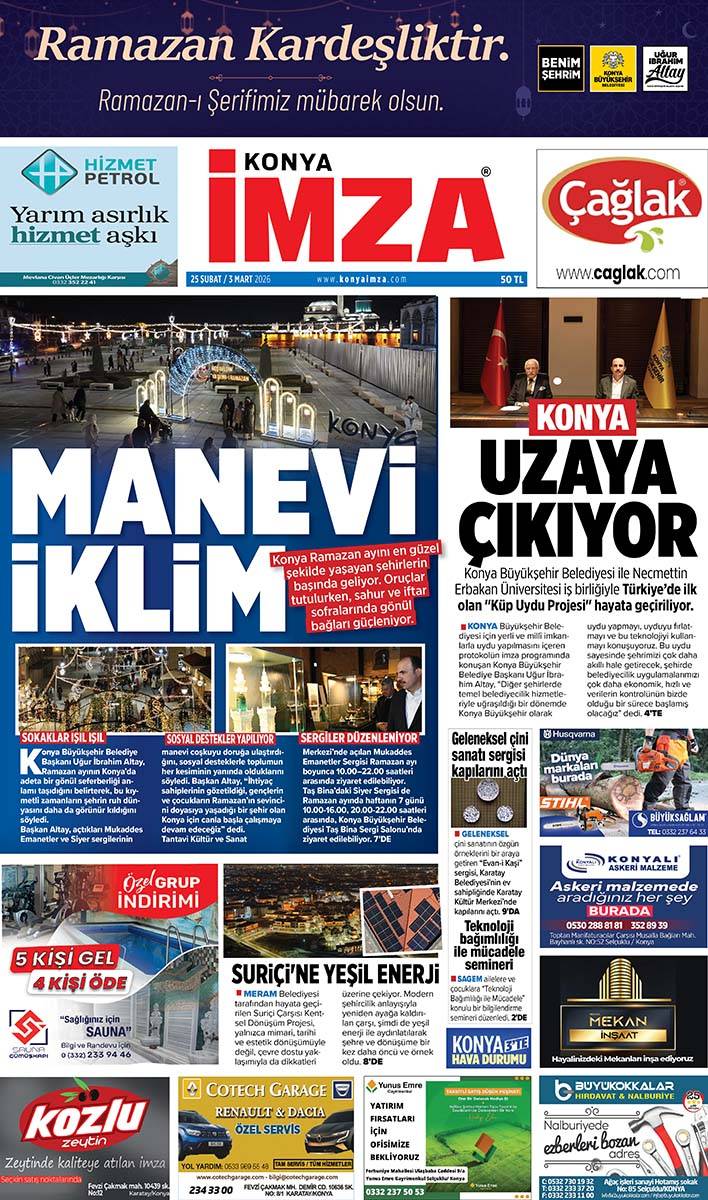 Konya İmza E-GAZETE (25 Şubat / 3 Mart 2026) 1