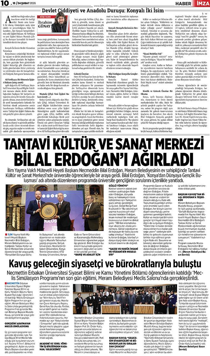 Konya İmza E-GAZETE (18 / 24 Şubat 2026) 10