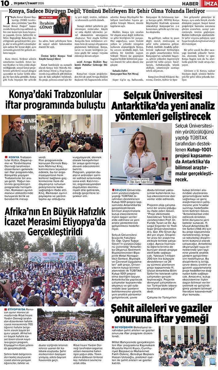 Konya İmza E-GAZETE (25 Şubat / 3 Mart 2026) 10