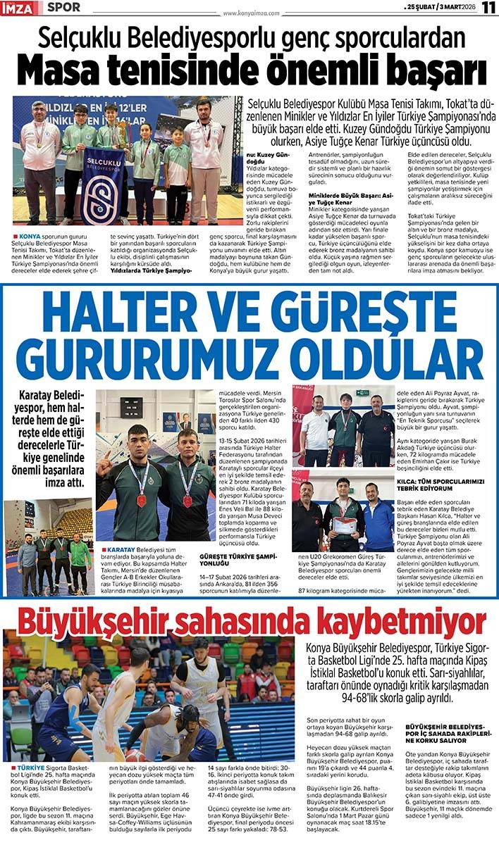 Konya İmza E-GAZETE (25 Şubat / 3 Mart 2026) 11
