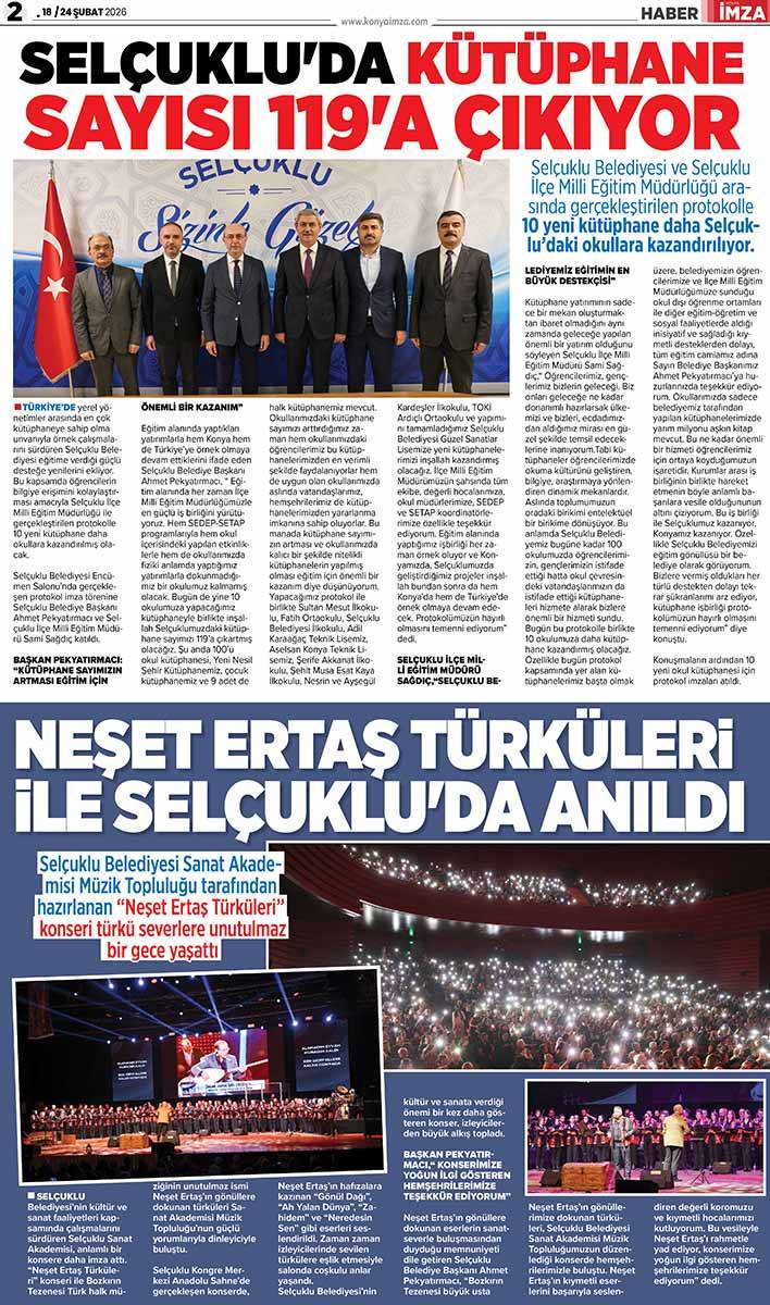 Konya İmza E-GAZETE (18 / 24 Şubat 2026) 2