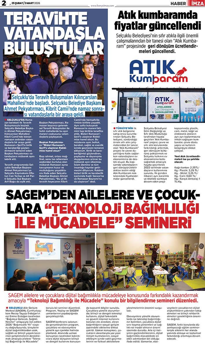 Konya İmza E-GAZETE (25 Şubat / 3 Mart 2026) 2