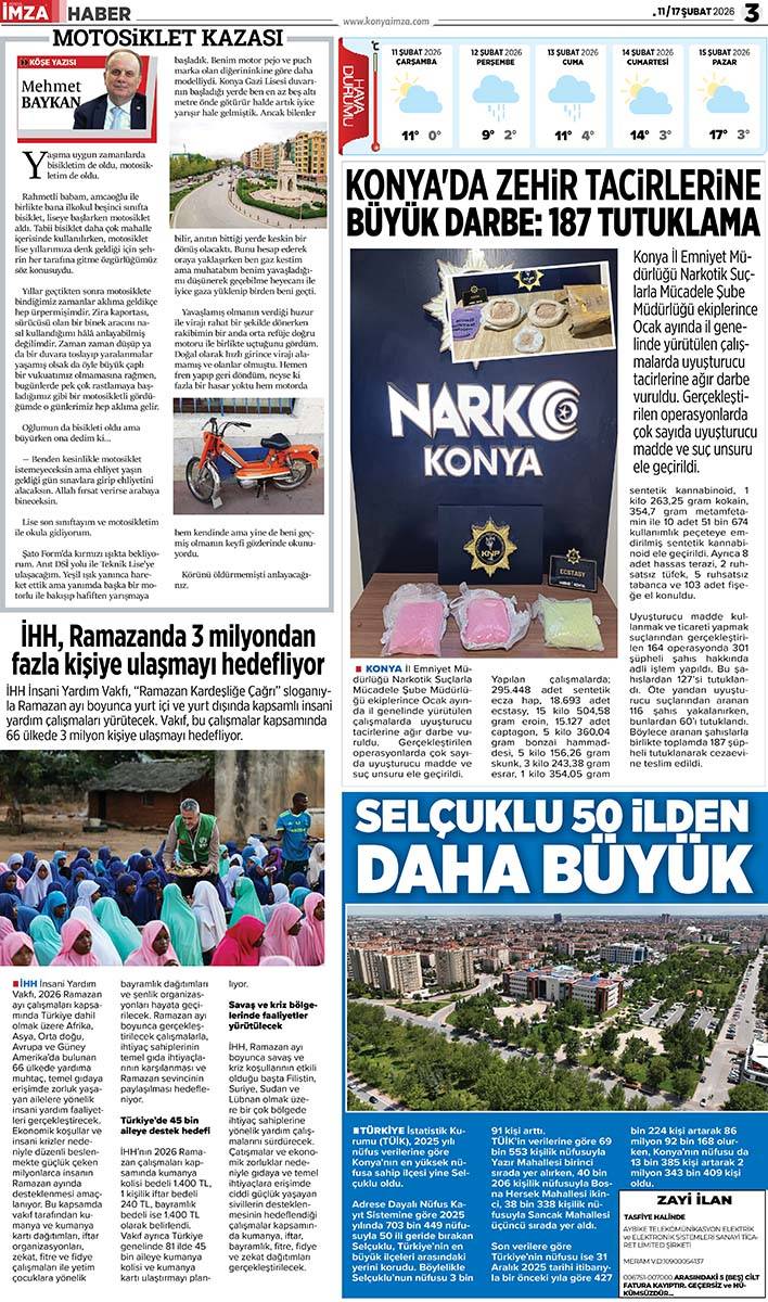 Konya İmza E-GAZETE (11 / 17 Şubat 2026) 3
