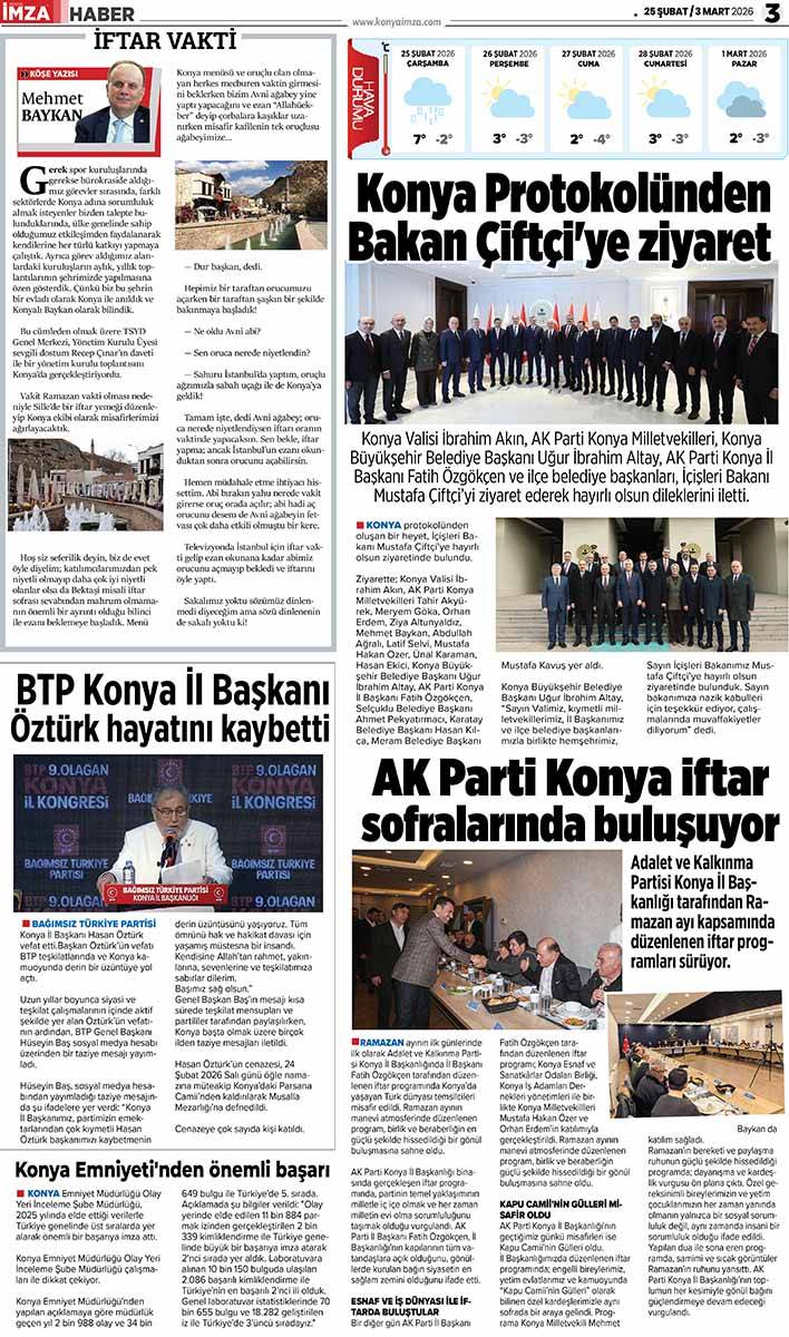 Konya İmza E-GAZETE (25 Şubat / 3 Mart 2026) 3
