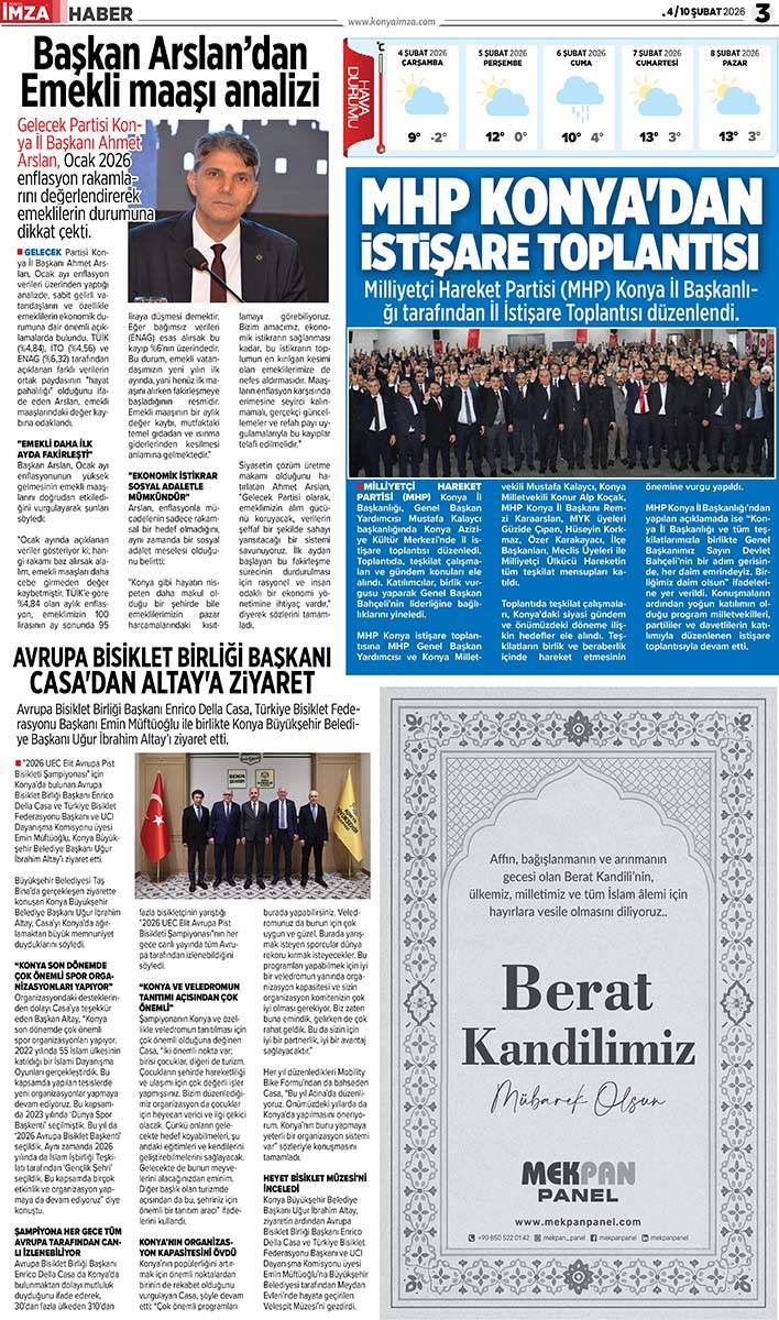 Konya İmza E-GAZETE (4 / 10 Şubat 2026) 3