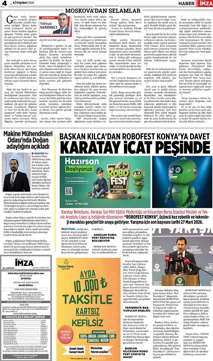 Konya İmza E-GAZETE (4 / 10 Şubat 2026) 4