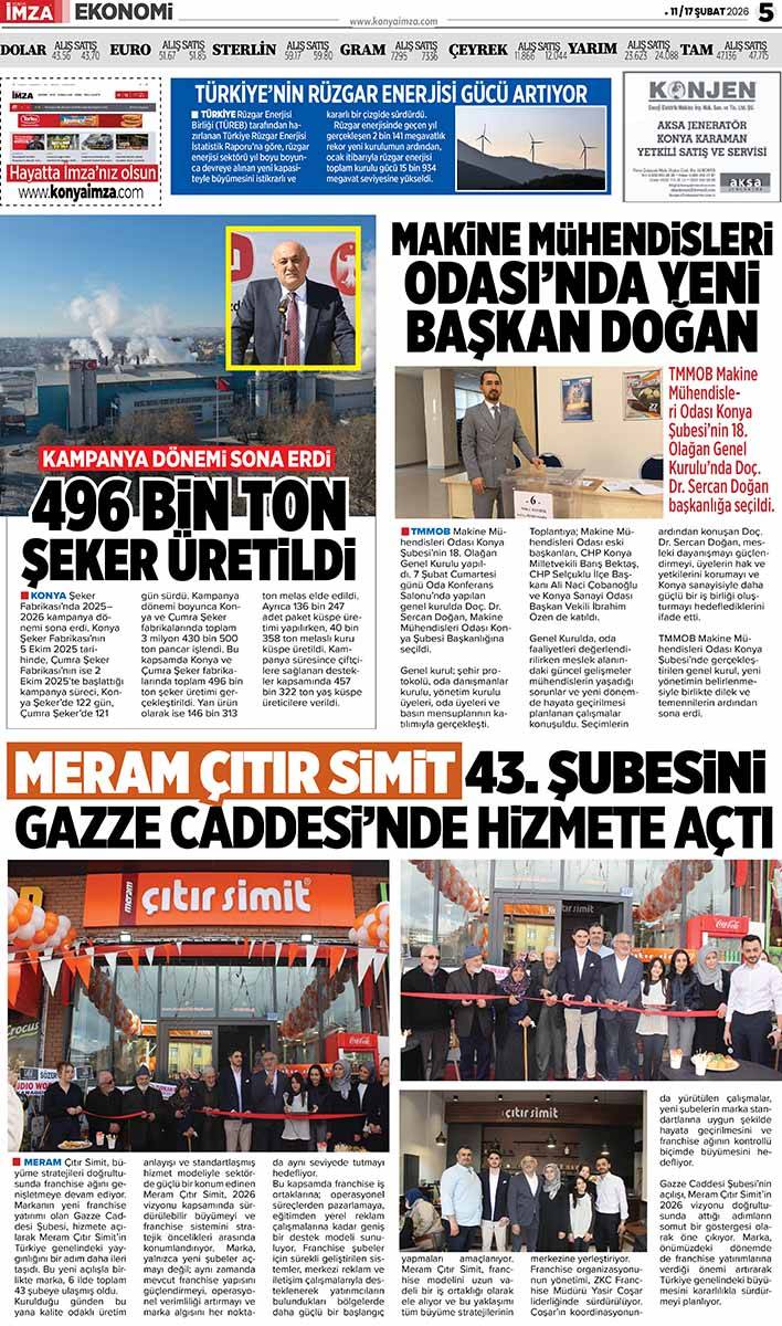 Konya İmza E-GAZETE (11 / 17 Şubat 2026) 5