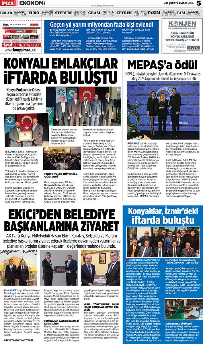 Konya İmza E-GAZETE (25 Şubat / 3 Mart 2026) 5