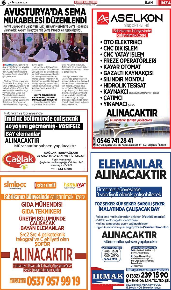 Konya İmza E-GAZETE (4 / 10 Şubat 2026) 6